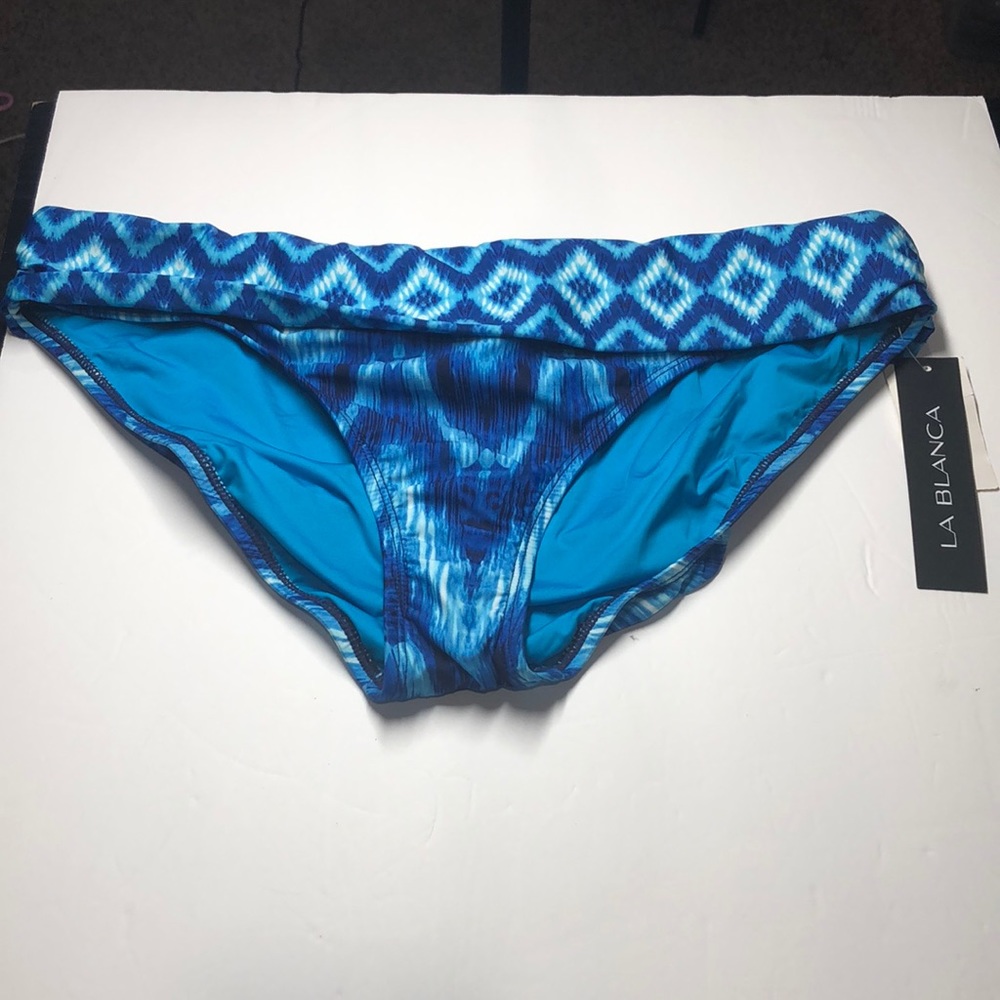 NWT La Blanca blue swim bottoms size 14